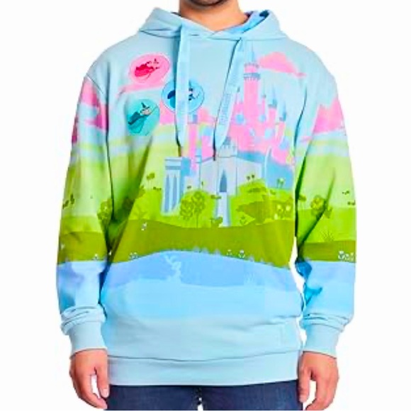 Loungefly NWT DISNEY SLEEPING BEAUTY CASTLE UNISEX HOODIE size xxLarge - Picture 3 of 8